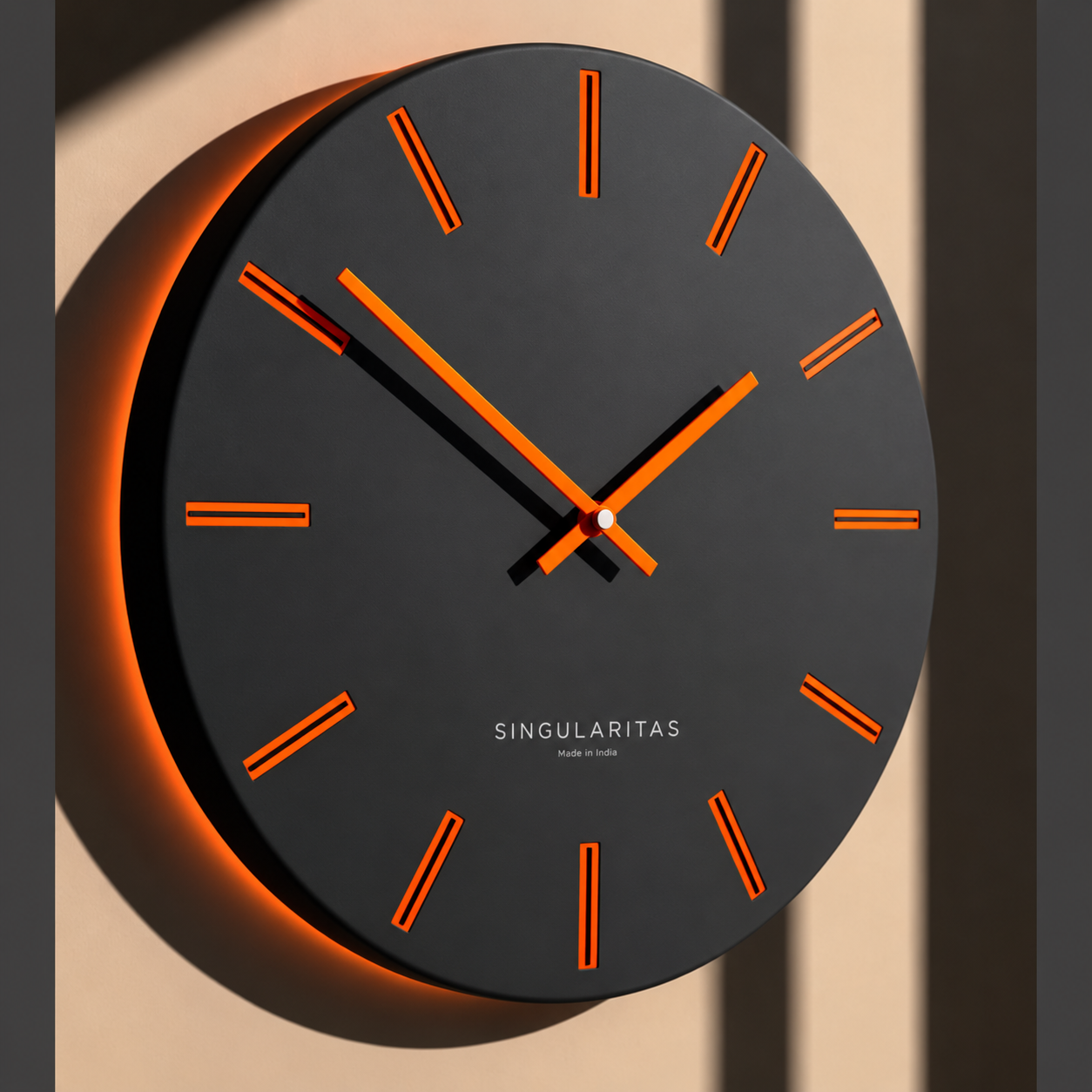 Woodara Eclipse Black Wall Clock