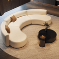 Woodara Curve Designer Fabric Sofa C shape 6 Seater