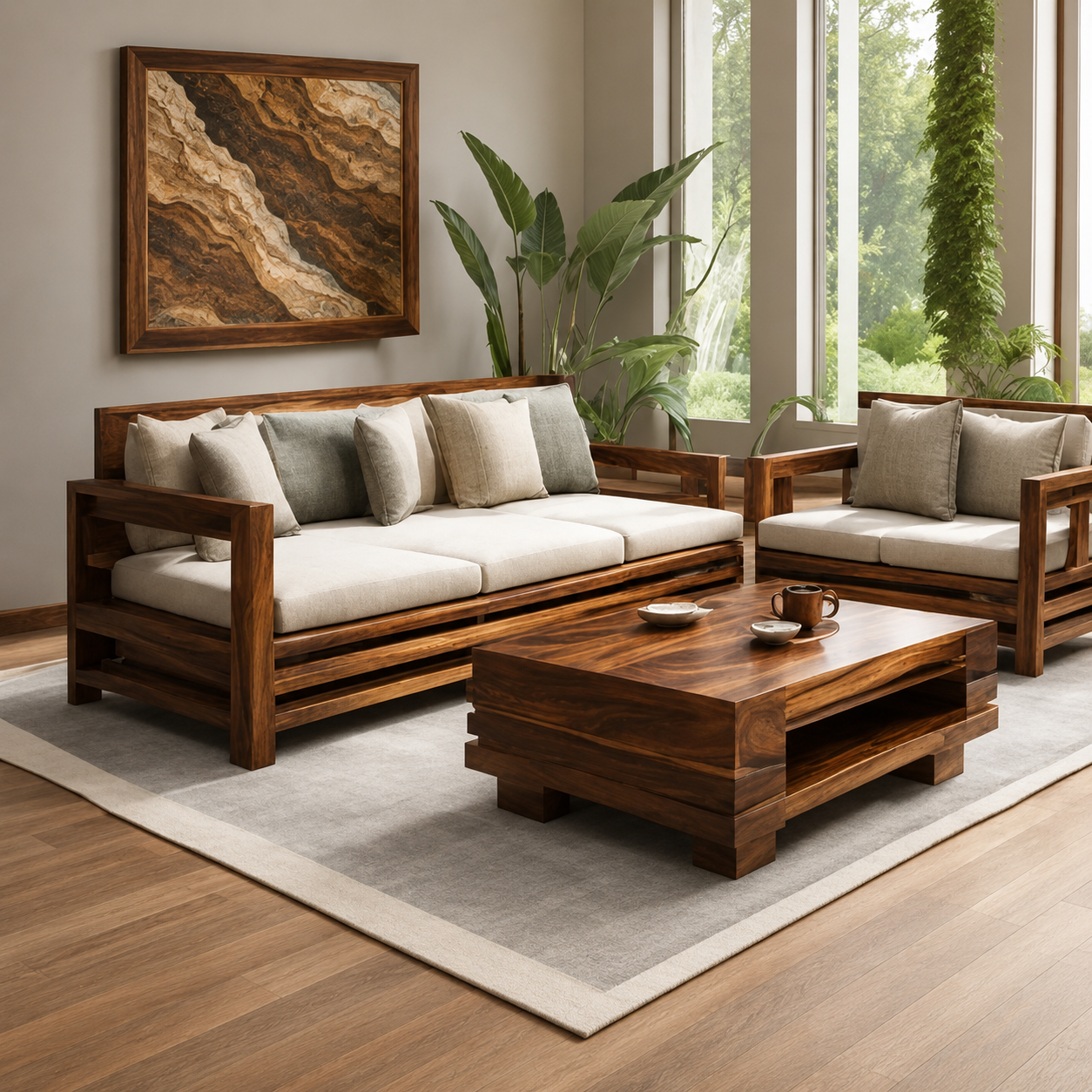 Woodara Atlanta Wooden Sofa
