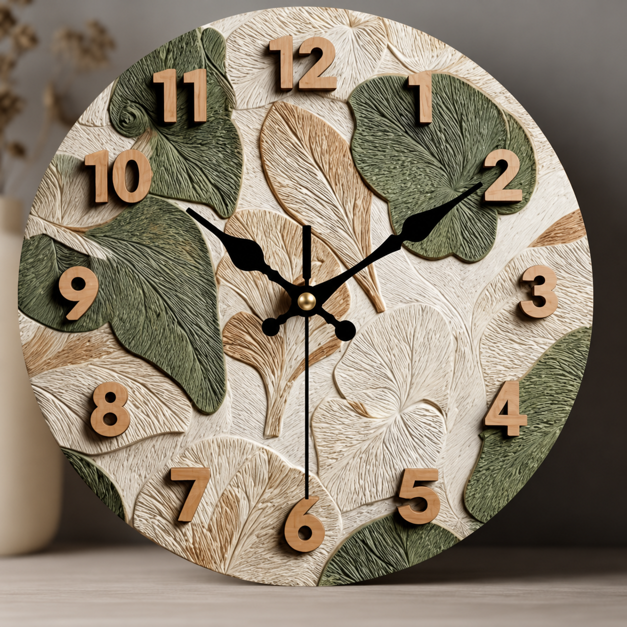Woodara Botanical Designer Clock