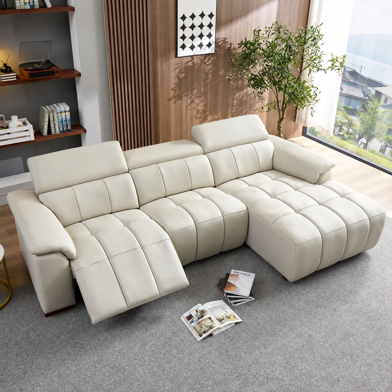 Woodara Domino Leatherette Lounger Manual Recliner