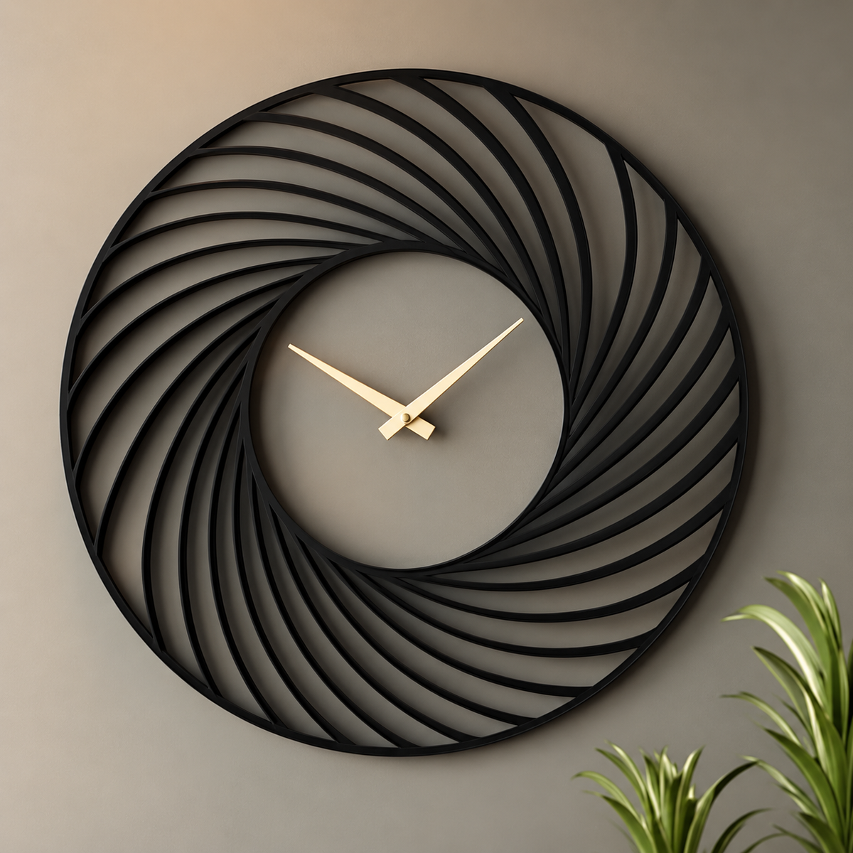 Woodara Spiral Metal Wall Clock