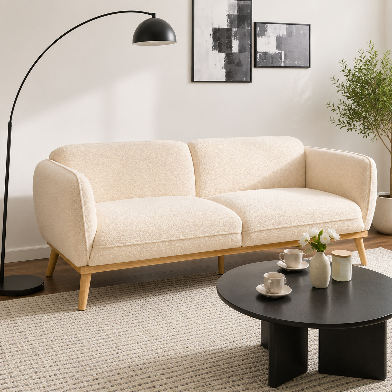 Woodara Beliani Fabric Sofa 3+2 Seater