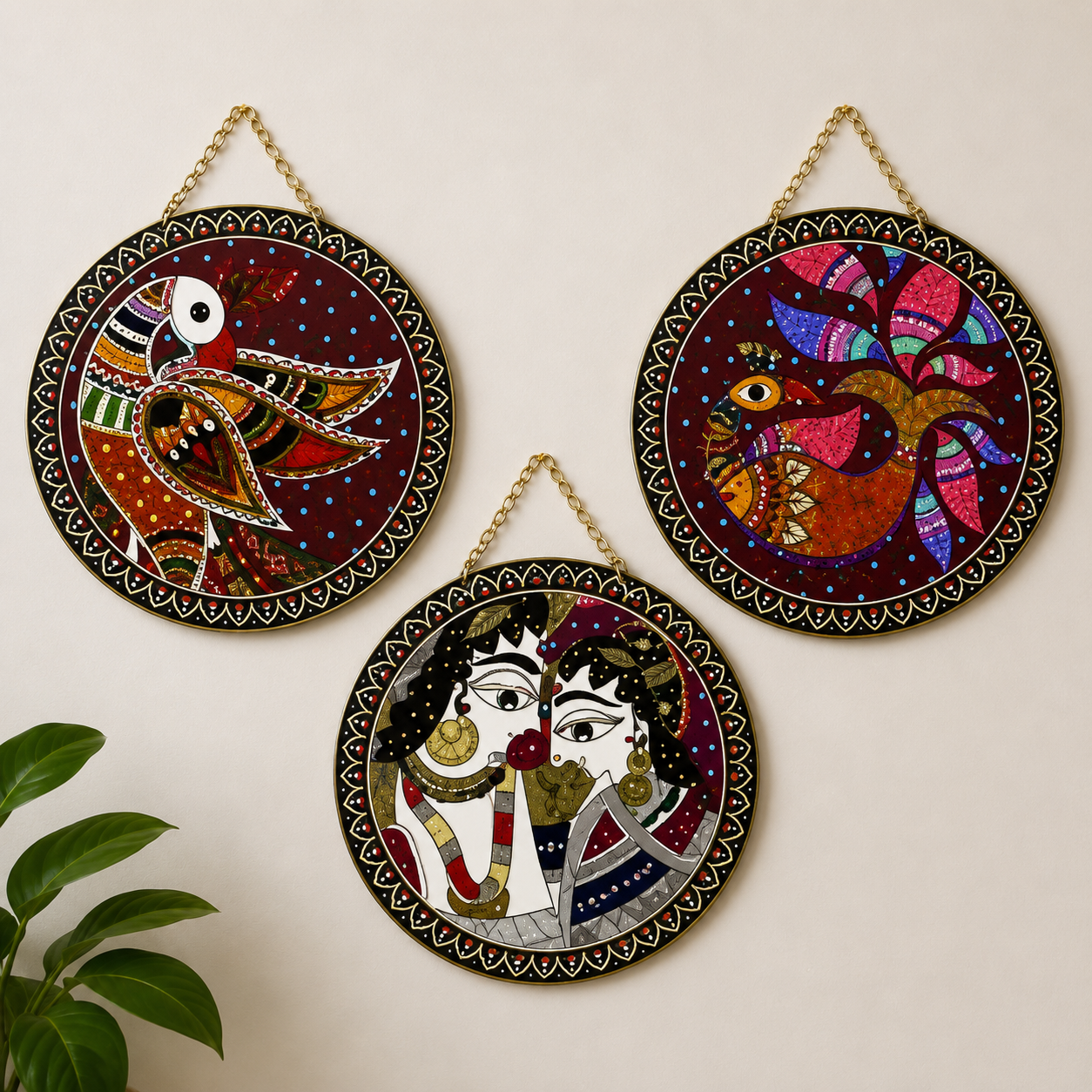 Woodara Ethnic Tribal Wall Plates