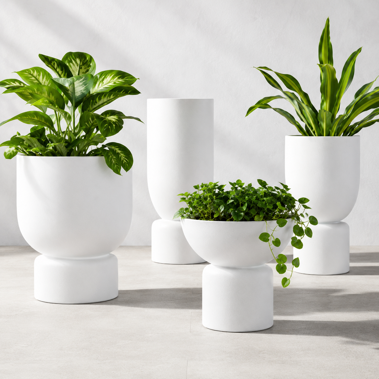 Woodara Nordic White Planter Set