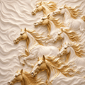 Woodara Seven Horses 3D Luxury Wall Art