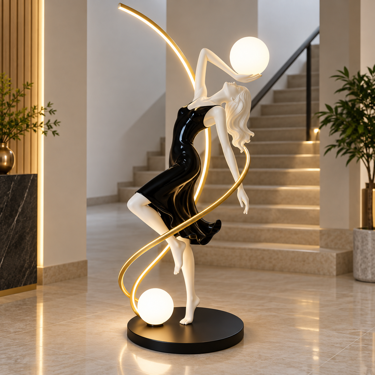 Black Lady light Woodara Decor
