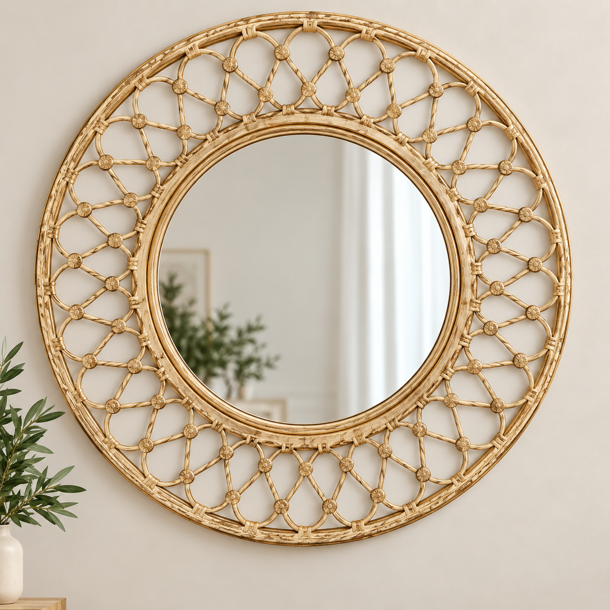 Rattan Designer Woodara Mirror