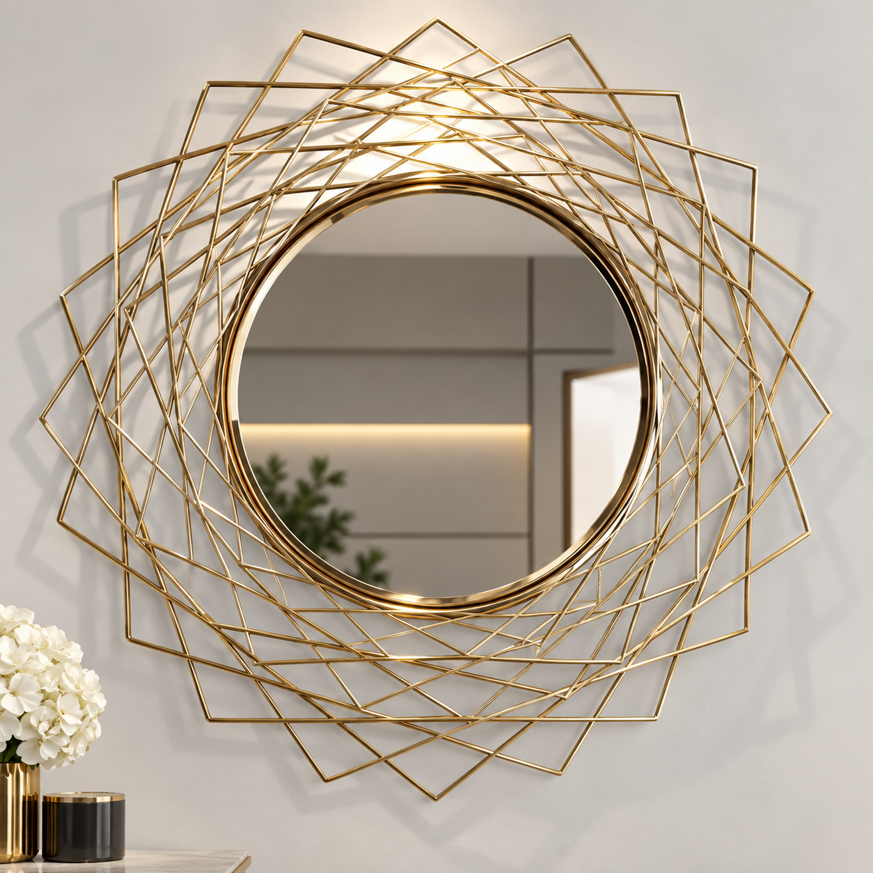 Geometric Luxe Woodara Mirror
