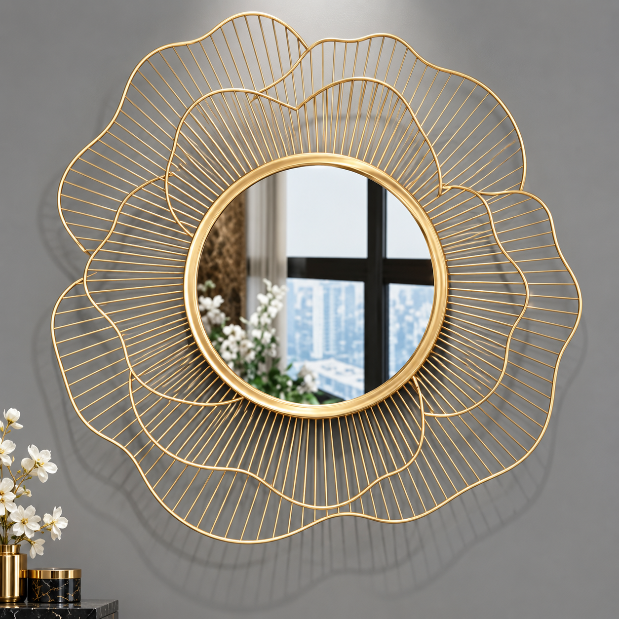 Sunburst Wire Woodara Mirror
