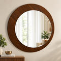 Walnut Round Woodara Mirror