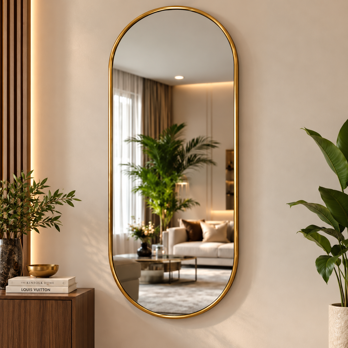 Arched Gold Woodara Mirror