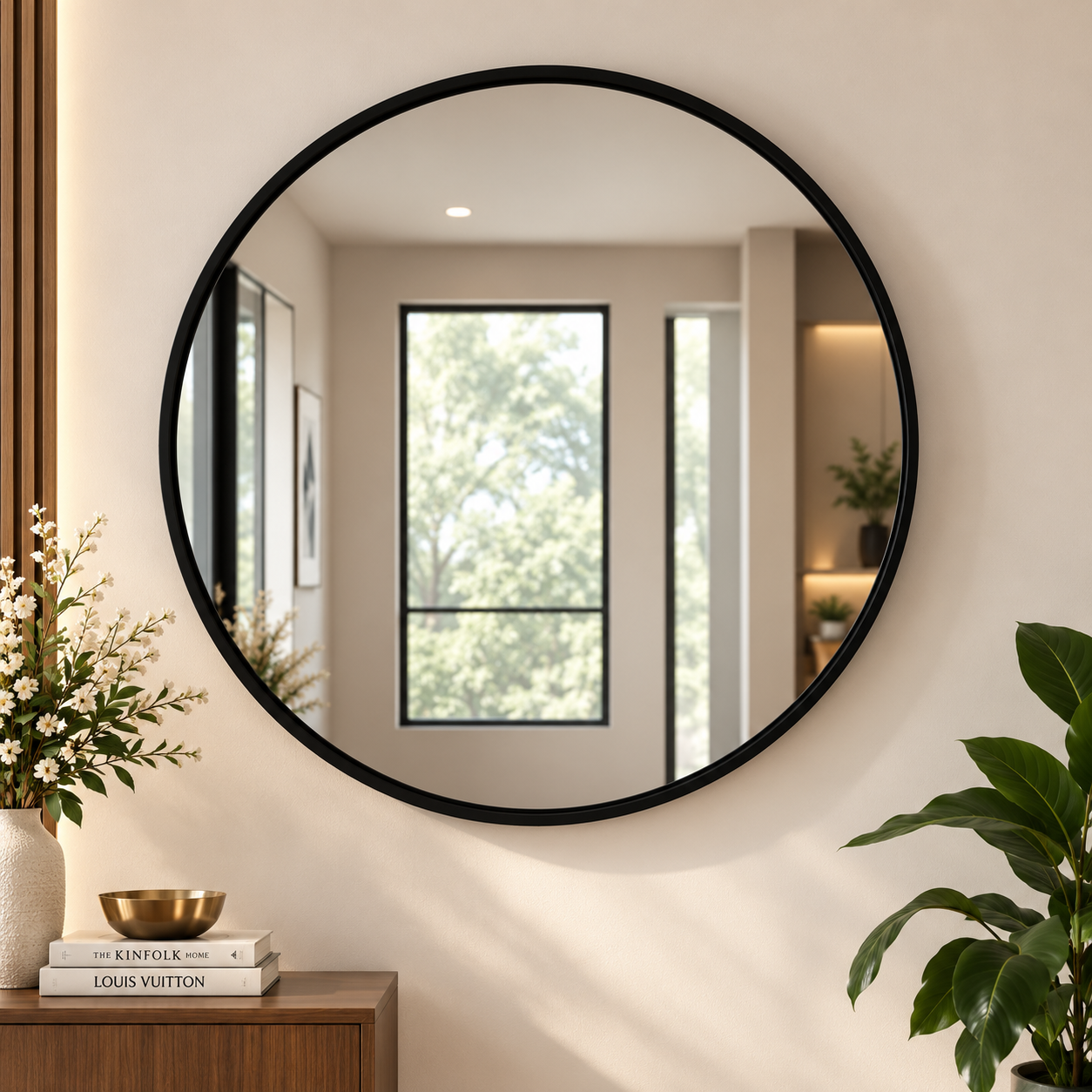 Slim Black Woodara Mirror