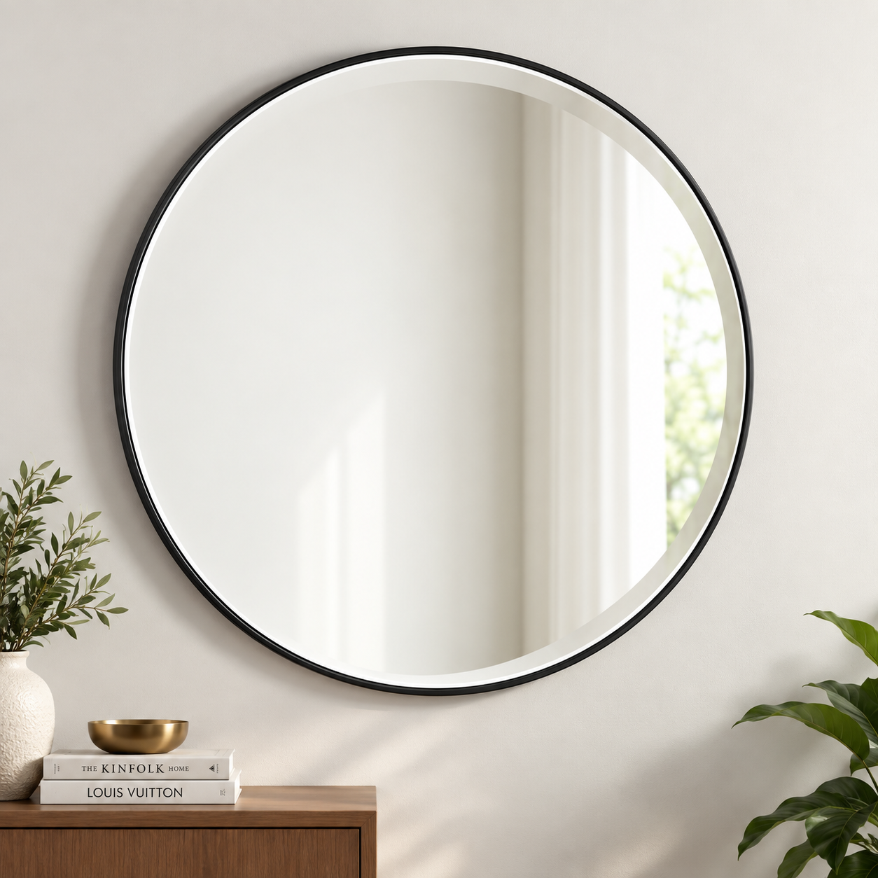 Minimal Silver Woodara Mirror
