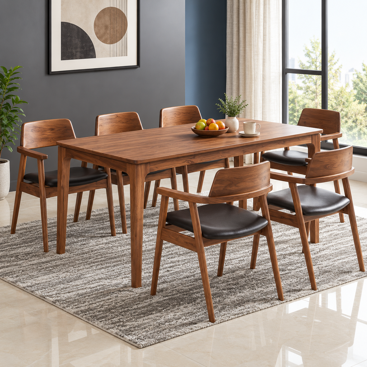Woodara One Wooden Dining Set - Configuration: 6 Seater