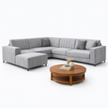 Woodara Plank Modular Fabric Sofa L shape 7 Seater