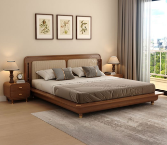Woodara Fluted Fabric Bed